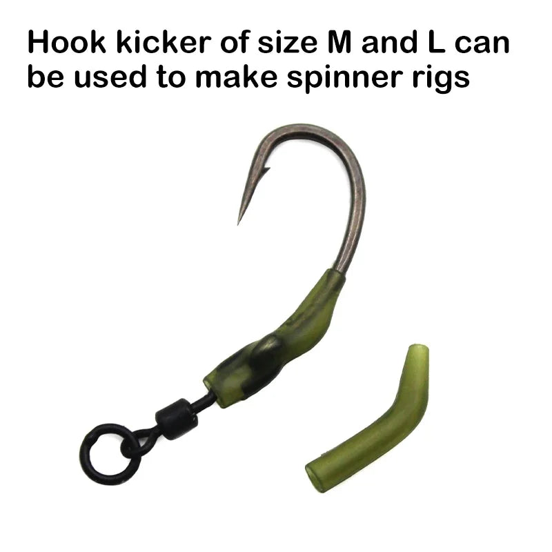 30pcs Terminal Carp Fishing Anti-Tangle Sleeves Connect with Fishing Hook Rubber Tip Tube Positioner Terminal Fishing Tackles