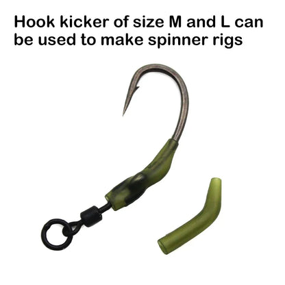 30pcs Terminal Carp Fishing Anti-Tangle Sleeves Connect with Fishing Hook Rubber Tip Tube Positioner Terminal Fishing Tackles