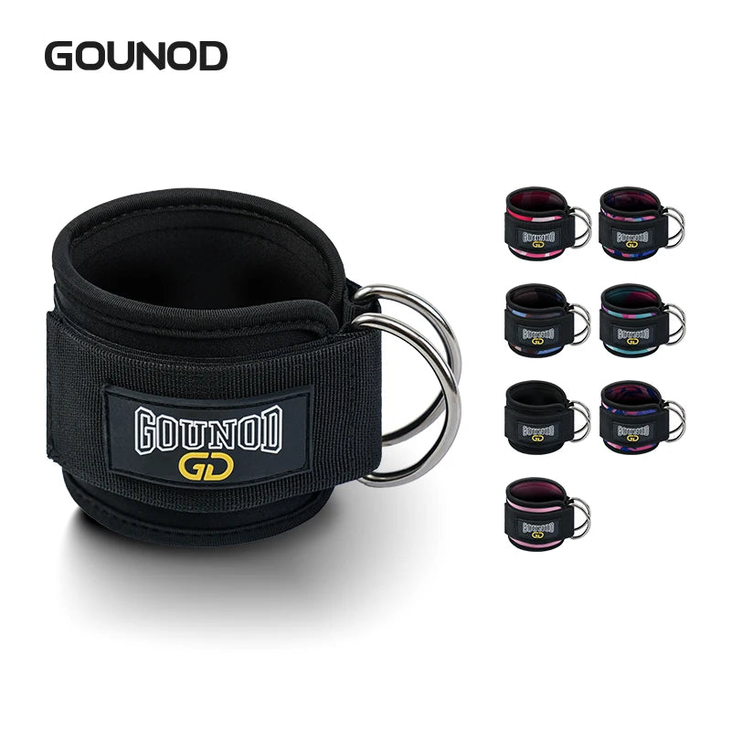 2pc/3pc GOUNOD Fitness Ankle Straps Adjustable D-Ring Support Cuffs Gym Leg Strength Workouts Pulley With Buckle Sports Guard