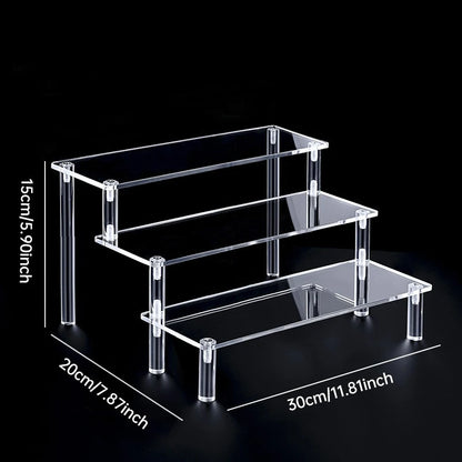 1-5 Tier Acrylic Display Stand Perfume Doll Clay Figurine Blind Box Storage Rack Transparent Ladder Makeup Organization W-2