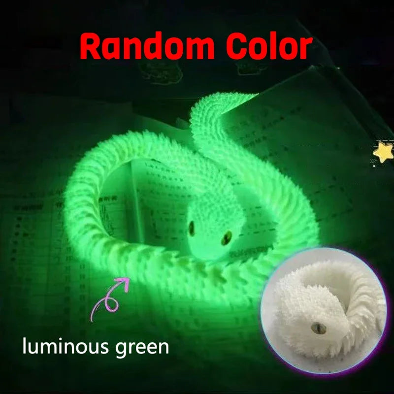 3D Printed Snake Movable Joint Fidget Toy Figurine Simulation Snake Office Desktop Ornament Christmas Gifts Crafts Miniatures