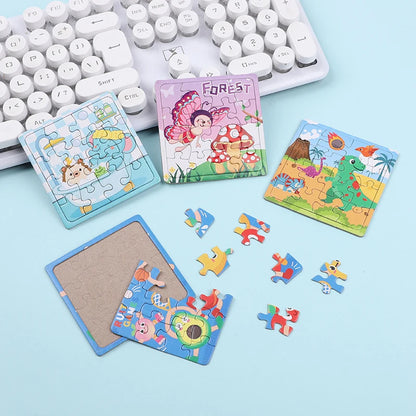 10-50Pcs Mini Cartoon Animal Paper Jigsaw Puzzles Educational Toy Kids Birthday Party Favors Gift School Rewards Pinata Fillers