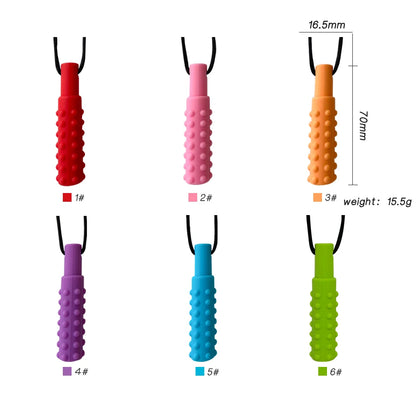 1pcs Silicone Teether Kids Chew Necklace Sensory Chewy Pendant Oral Motor Toys Therapy Tools for Autism ADHD Children's Goods