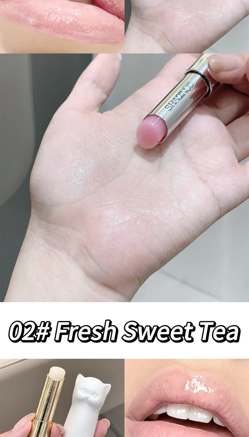 SHAQINUO Meowoqinqin Moisturizing Color Lip Balm, anti-dryness and crack fade lip lines Student Moisturizing lipstick
