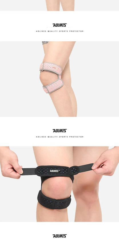 AOLIKES 1PCS Pressurized Knee Wrap Sleeve Support Bandage Pad Elastic Braces Knee Hole Kneepad Safety Basketball Tennis Cycling