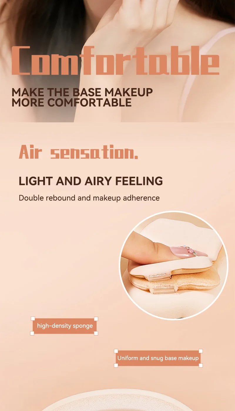 GECOMO powder puff set, with a soft and bouncy air cushion, flawless base makeup, setting cotton candy powder puff, gift set