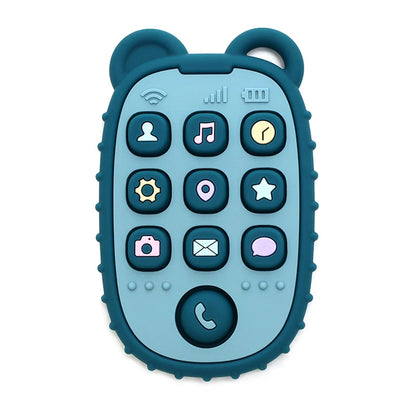 New Baby Teether Mobile Phone Shape Silicone Teether Teething Toy Kids Sensory Educational Toy Baby Gift Set