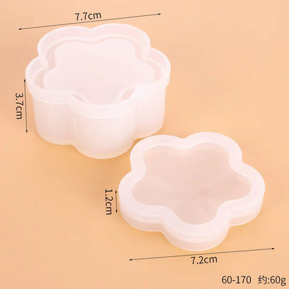 DIY Silicone Jewelry Box Mold Heart Hexagon Flower Storage Boxs Molds with Lid Epoxy Resin Mould Casting Crafting Macking Tool