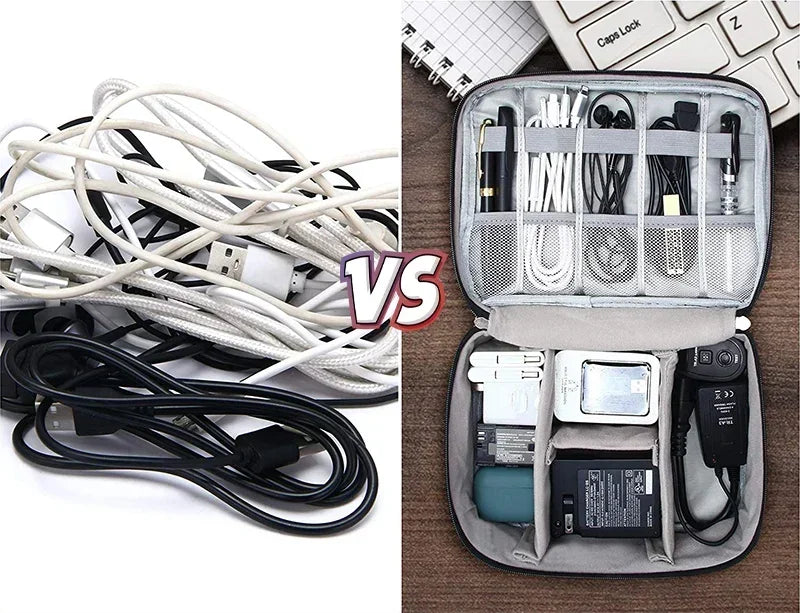 Multi-functional Large Capacity Waterproof Digital Electronic Organizer USB Data Line Charger Plug Headphone Travel Storage Bag