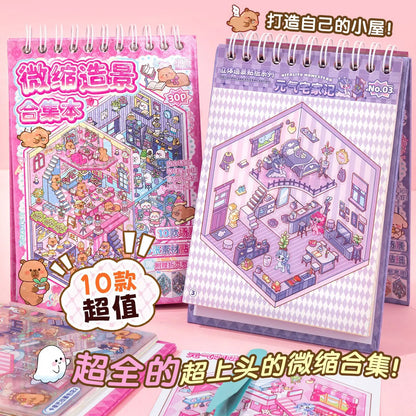 Mr.Paper 30Pcs 3D Miniature Scene Stickers, Layered Diorama Decals for Journal Scrapbooking, Puzzle Craft DIY Stress Relief