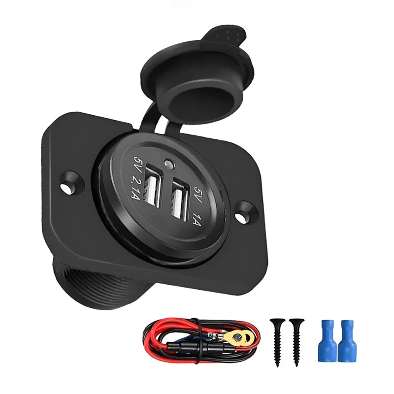 DIY 1/2/3 Holes Panel Waterproof Cigarette Lighter Socket Power Outlet Replacement Kits for Car Motorcycle Boat RV Truck 12V