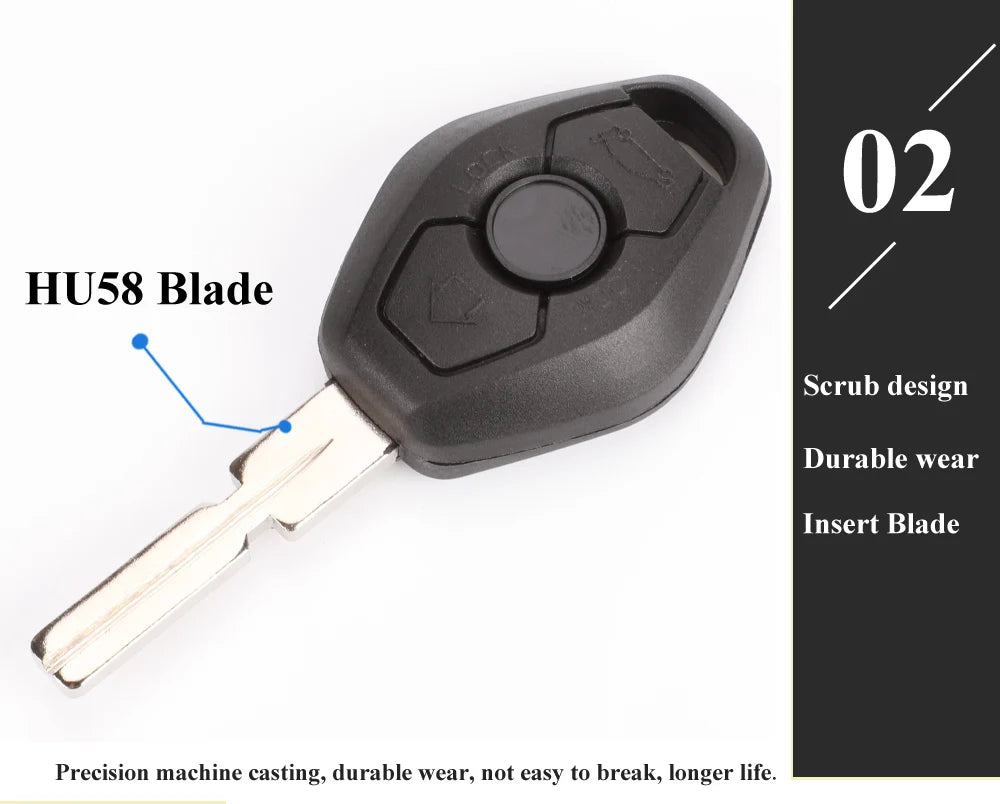 jingyuqin EWS Sytem Car Remote Key for BMW E38 E39 E46 X3 X5 Z3 Z4 1/3/5/7 Series 315/433MHz ID44 Chip Keyless Entry Transmitter