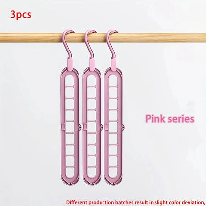 Plastic Multifunctional Hangers Heavy Duty Space Saving 9 Holes Clothes Organizer for Bedroom Cabinet Wardrobe Home Storage Use