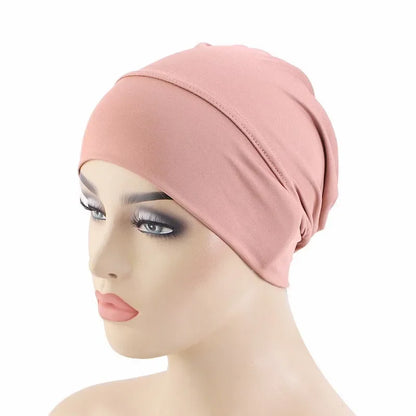 2020 soft modal inner Hijab Caps Muslim stretch Turban cap Islamic Underscarf Bonnet hat female headband tube cap turbante mujer