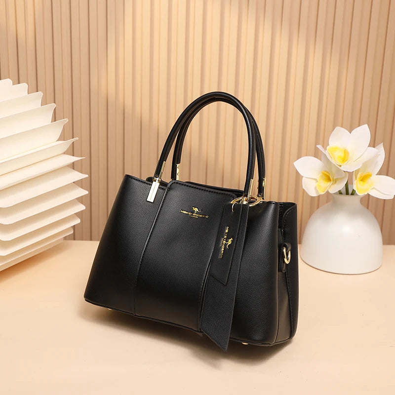 Luxury Handbag Fashion Print Large Capacity Soft Leather Women Shoulder Crossbody Bag Leisure Designer Ladies Purses and Handbag