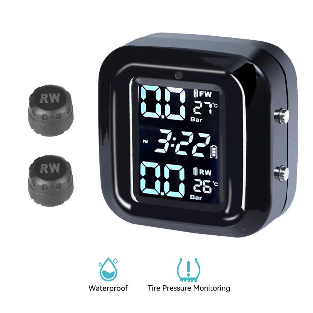 Motorcycle Tire Pressure Sensors Moto TMPS Tire Pressure Monitoring System 2 Wheel Tyre External Sensor for Motorbike Bicycle