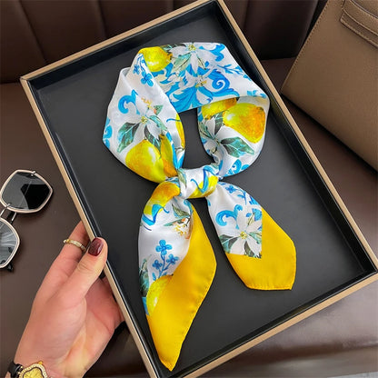 2025 New Fashion Luxury Printed Square Shawl Women 70x70cm Pashmina Silk Scarf Neck Headband Bandana