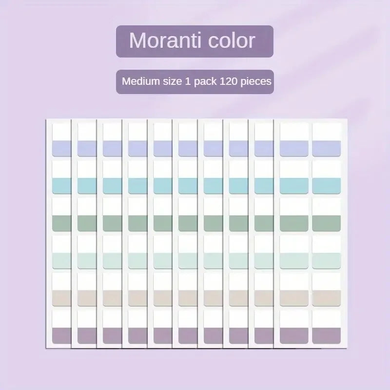 Morandi Colors Index Stickers, Light Color Index Notes, Transparent Writable Folder Sticky Notes