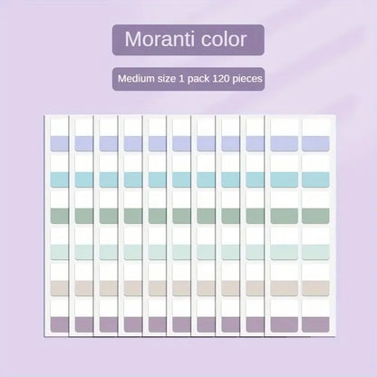 Morandi Colors Index Stickers, Light Color Index Notes, Transparent Writable Folder Sticky Notes