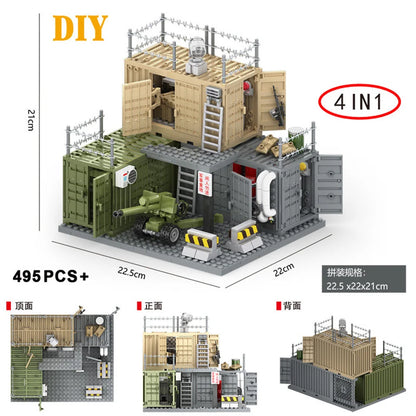World War 2 WW2 Army Military Soldiers SWAT Police Container Weapon Cannon Base Model Building Blocks Bricks Children's Toys