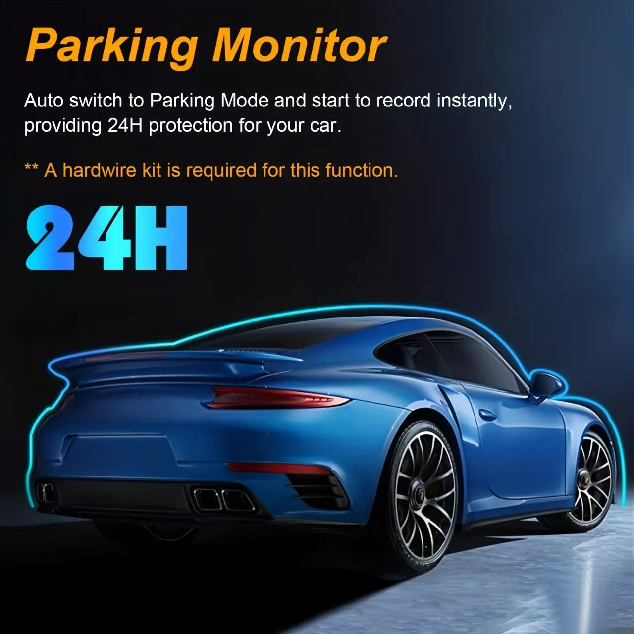 Dual Camera Car Dash Cam 1080P with IR Night Vision, Front and Rear Recording, Wide Angle & Loop Recording DVR