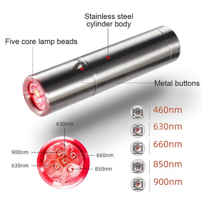 Red Light Therapy Wand Device for Body Relief Acne Treatment With 5 Wavelengths Near Infrared 900nm Light Therapy Skin Health