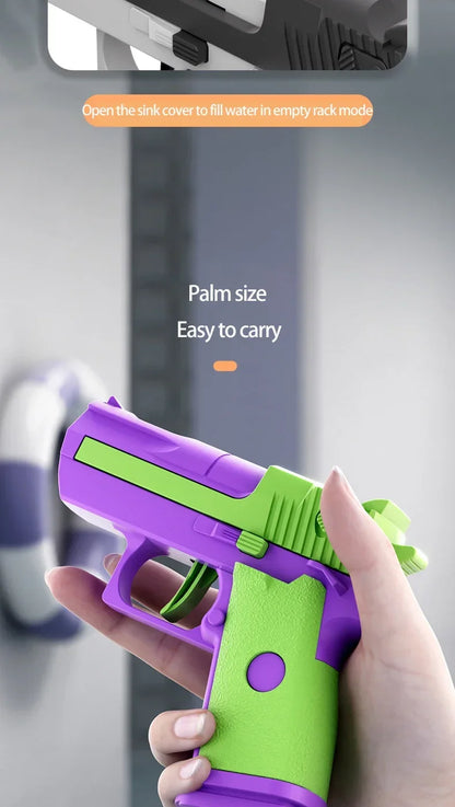 Mini Water Pistol Mechanical Continuous Firing Water Gun Summer Pool Shooting Watergun Manual Water Gun Outdoor Game Toys Gifts