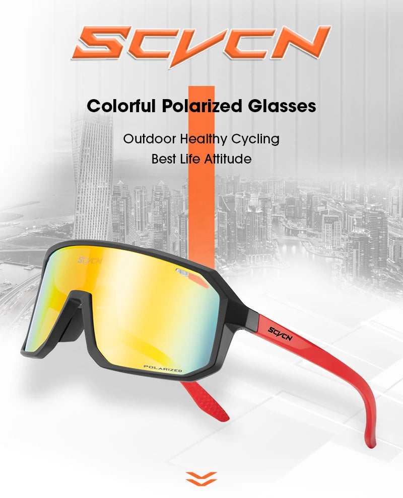 SCVCN Polarized Sunglasses for Men Cycling Bicycle Road Mountain Bike Glasses Driving Women Casual Sports Hiking Glasses UV400