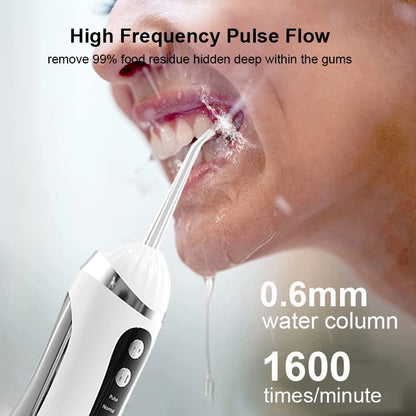 Portable Oral Irrigator 200ML Water Flosser Teeth Whitening 3 Modes Rechargeable Waterproof IP65 Dental Care Jet Floss