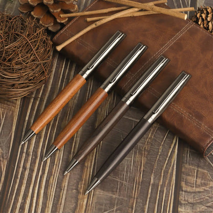 YUN CHUN 1 Set Premium Metal Ballpoint Pen with Wood Barrel for Smooth Writing and High-End Design-Black Ink-Office-With Case