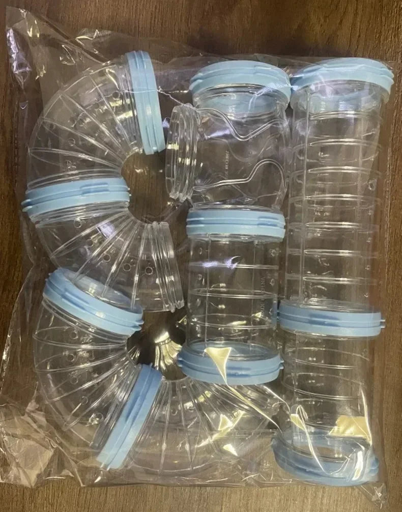 Hamster Coop External Pipelines Can Be Randomly Spliced DIY Landscape Design Pipes Hamster Cage Modification Movement Tunnel