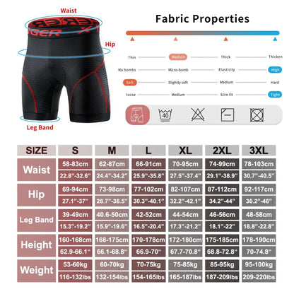 X-TIGER Cycling Shorts Breathable Mesh Cycling Underwear Gel Pad Shockproof MTB Bike Shorts Bicycle Underwear