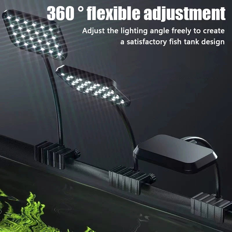 13W LED Lamp Aquarium Decorative Aquatic Plant Light High Brightness Fish Tank Clamp Light Full Spectrum High Brightness 220V