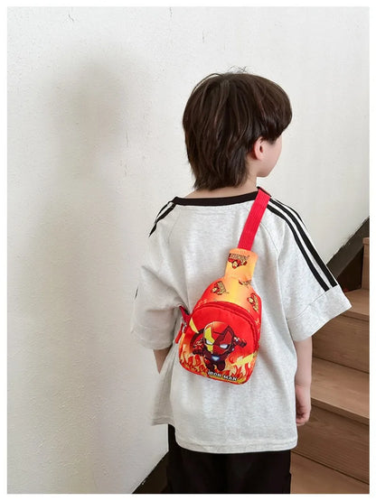 Marvel'S New Children'S Bag Spider Man Iron Man Captain America Shoulder Bag For Boys And Girls Travel Change Crossbody Bag