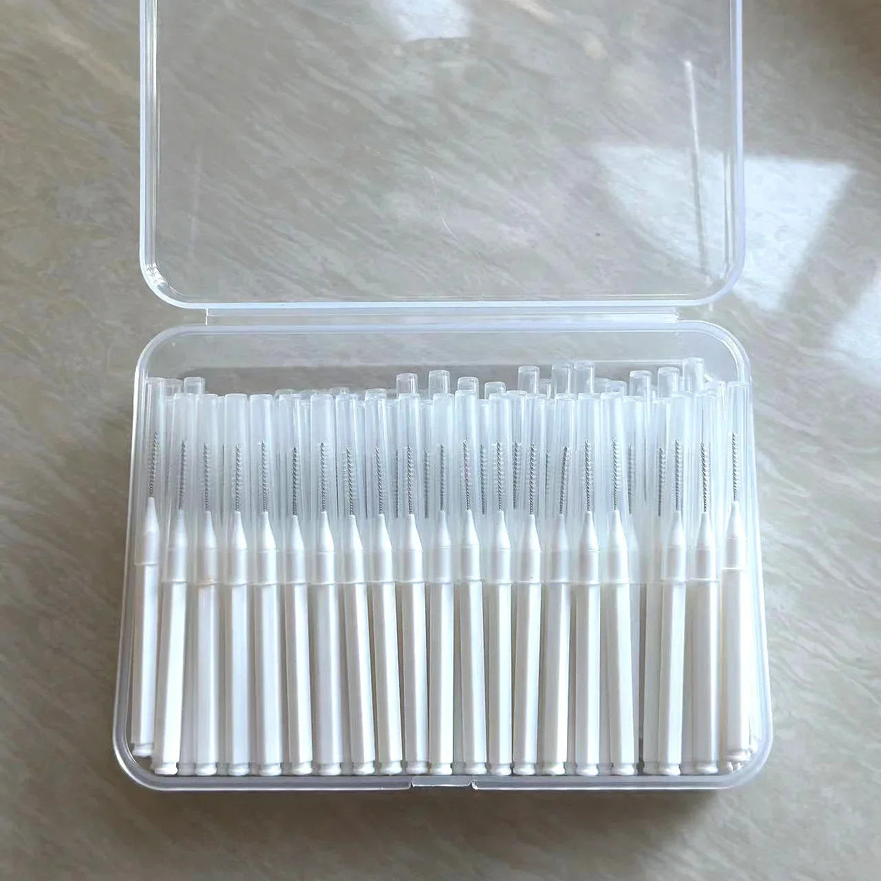 100/200 Pcs Box Interdental brush 0.6-1.5Mm Cleaning Between Teeth Oral Care Orthodontic I Shape Tooth Floss I-type push pull