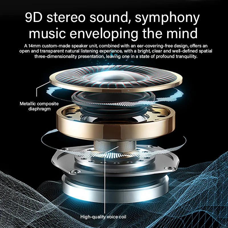 The A520 wireless Bluetooth headphones feature high-quality, high-definition sound, stereo earbuds, sweat-proof touch lights