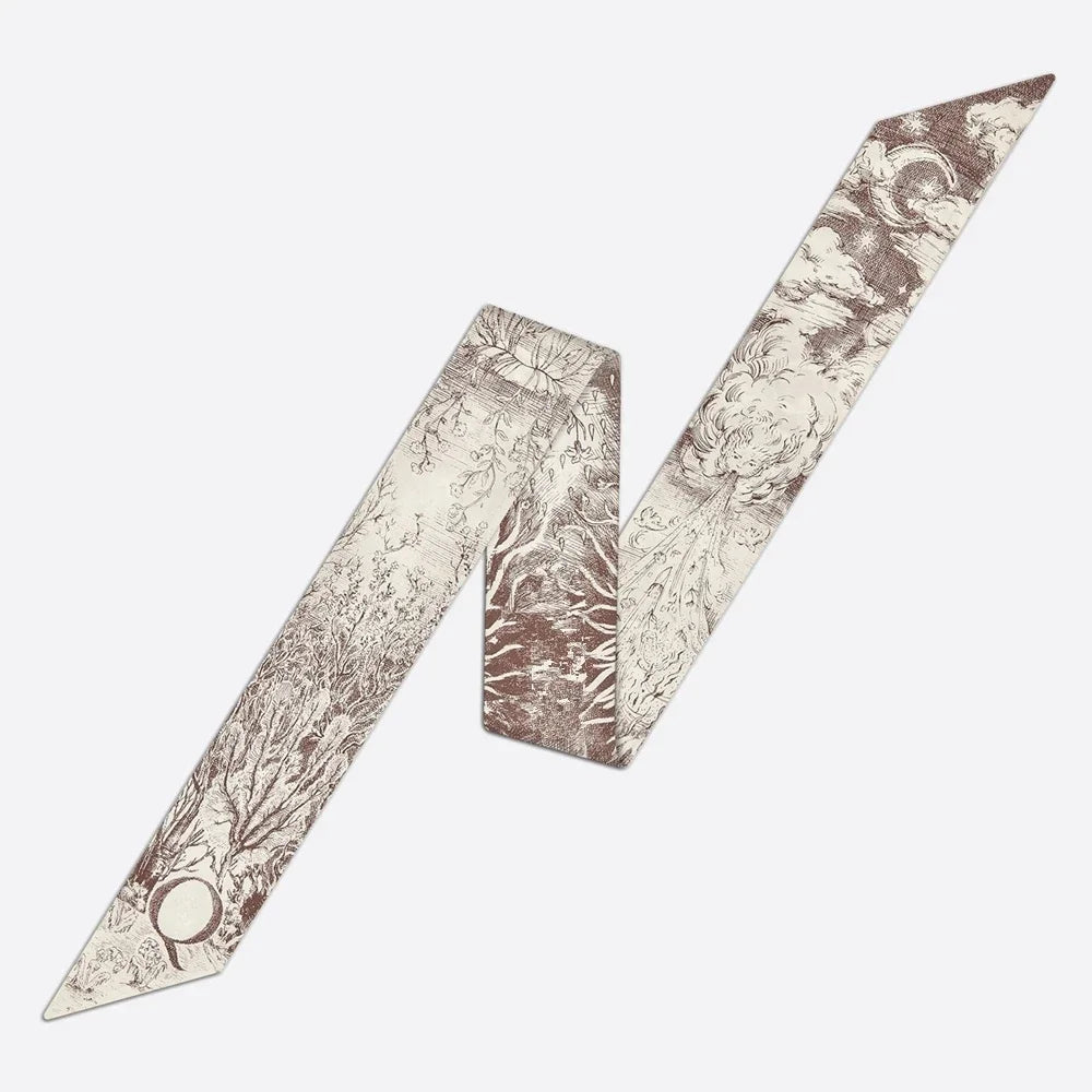 26 Letters Tarot Constellation Bag Scarf Twill Silk Scarves Women New Neckerchief Hair Headbands