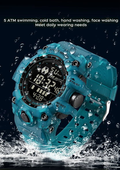 SANDA Men Outdoor Sports Watch Waterproof LED Analog Digital Show Multifunction Big Dial Electronic Wristwatch G style Male Cloc