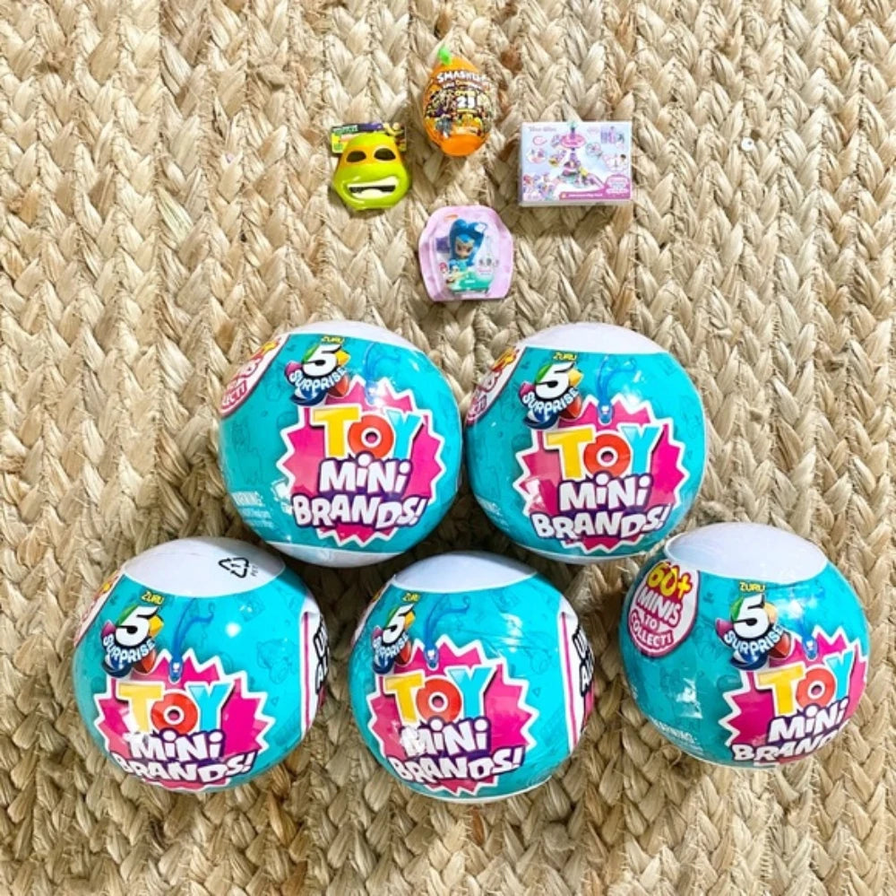 5 Surprise Mini Brands Series 1 by ZURU Mystery Real Miniature Collectible Toy Capsule Anime Figure Toy Birthday Surprise Gift