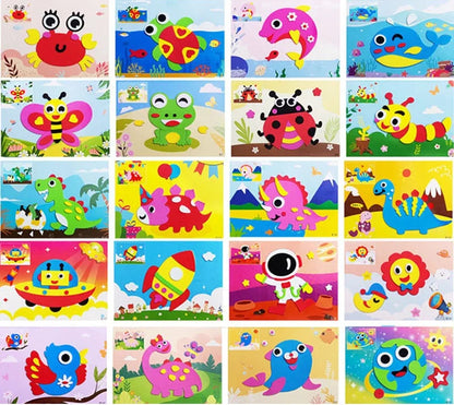 10/20pcs/lot 3D EVA Foam Sticker DIY Cartoon Animal Puzzle for Children Kids Multi-patterns Styles Toys for Children Gift