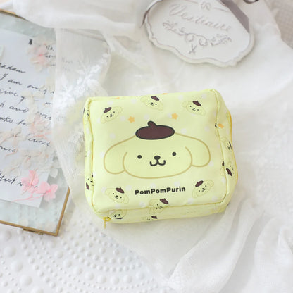Hello Kitty Kuromi Menstrual Bag Cute Girly Cinnamoroll Hangyodon Pochacco Capacity Sanitary Napkin Storage Bag