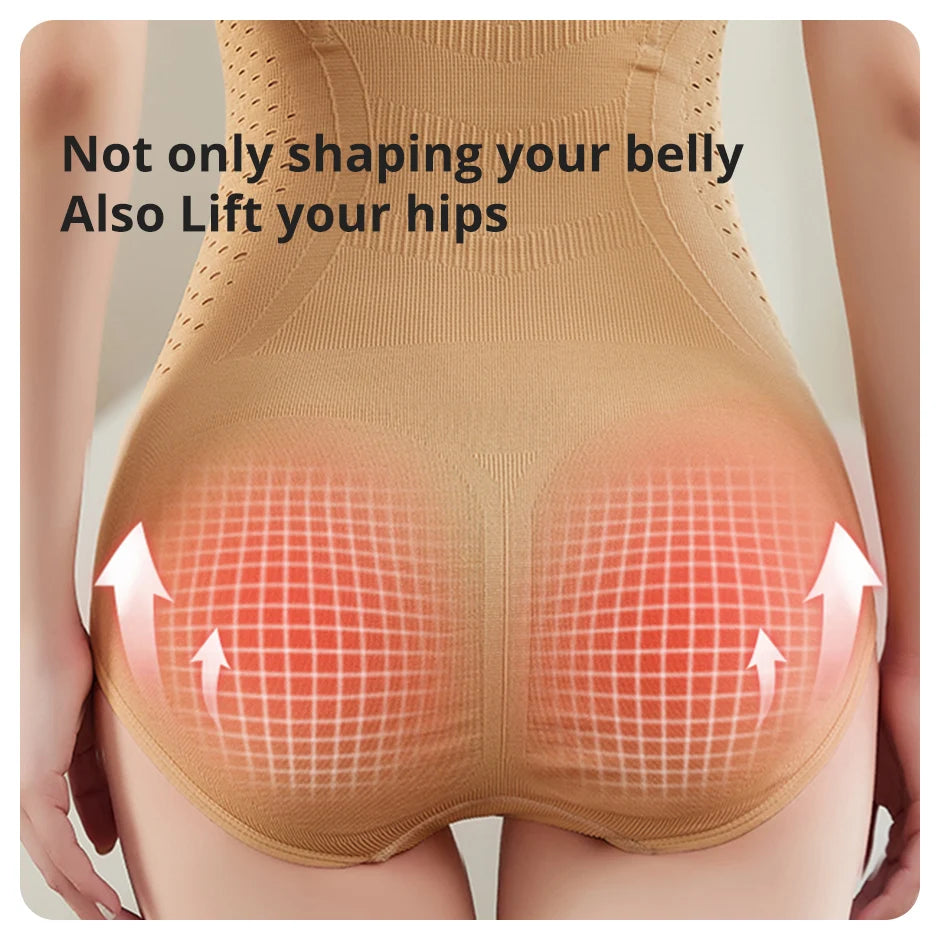 Flarixa High Waist Shaping Panties For Women Breathable Hollow Out Belly Tummy Control Brief Shapewear Body Shaper Underwear