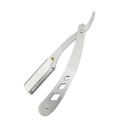 Men's Straight Hairdresser Razor Hair Removal Shaving Armpit Hair Pubic Hair Folding Razor Hair Removal Tool (Without blade)