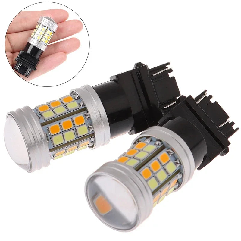 1pc Dual Color Parking Light Led T25 3157 P27/7W 45Smd Car DRL Turn Signal Lamp Auto Lights Bulb 12V CAR Accessories