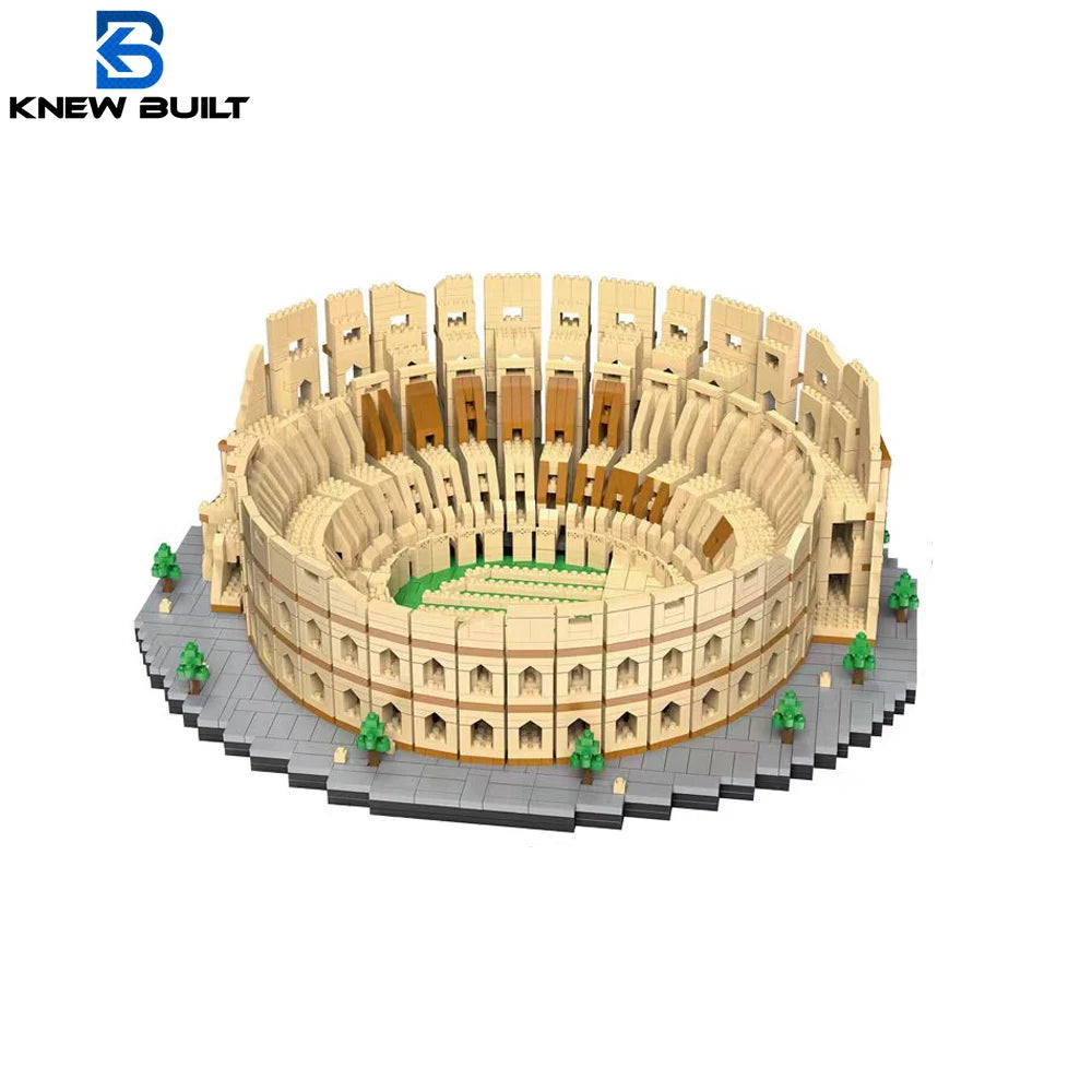 KNEW BUILT Euro Constrution Roma Colosseum Micro Mini Building Blocks for Adult Child Toys Set Arc Triomphe Louvre Big Ben Brick