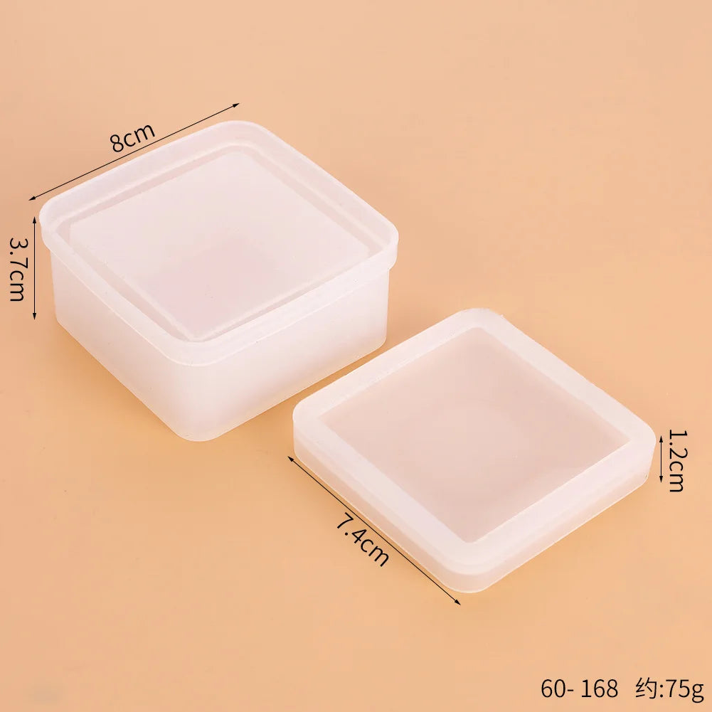 DIY Silicone Jewelry Box Mold Heart Hexagon Flower Storage Boxs Molds with Lid Epoxy Resin Mould Casting Crafting Macking Tool