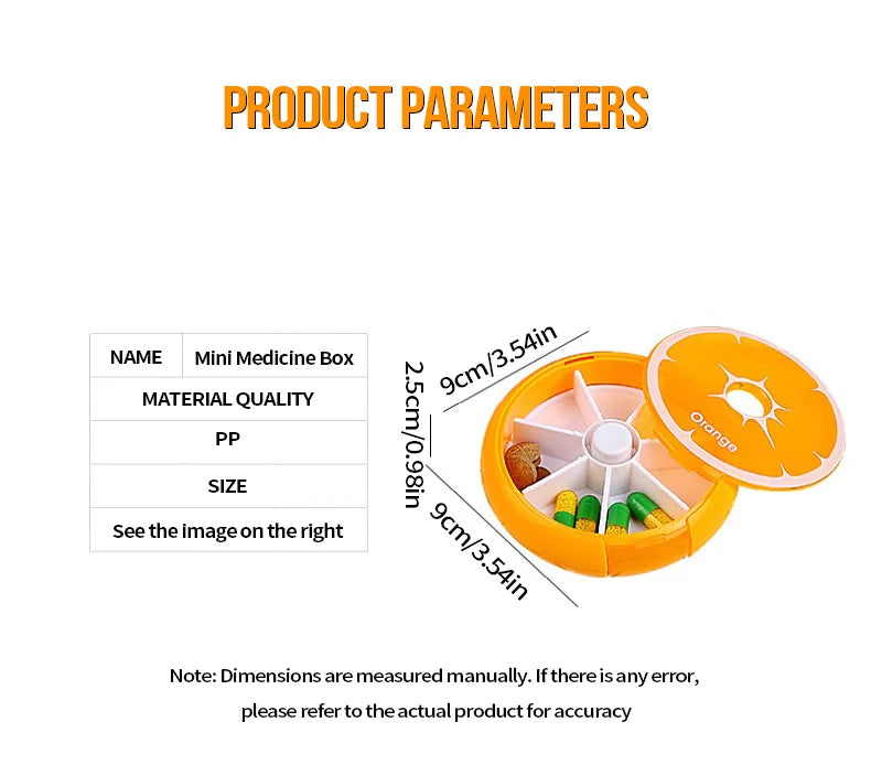 1pc Seven Grid round Box Sealed Medicine Packaging Box, One Week Medicine Storage Box, Carry Small Medicine Box with You