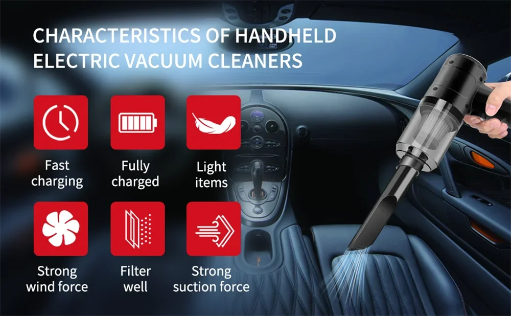 Hot-selling portable wireless mini car vacuum cleaner multifunctional hand-held rechargeable vacuum cleaner car home two-in-one