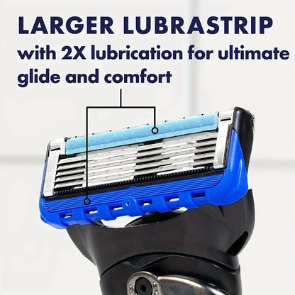 Manual Shaving For Men Replace Head Five Layer Blade Eight Comfortable Shaving Blades The Latest Blue No Skin Damage Uncharged