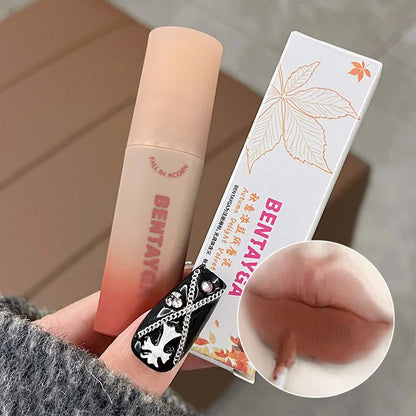 BENTAYGA Autumn Velvet Lip Mud — Matte Finish, Skin-Tone Enhancing Lip Tint, Versatile Nude Makeup, Budget-Friendly for Students